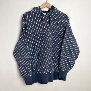 Vintage Y2K Champion Reverse Weave All-Over Logo hoodie XL Streetwear Retro